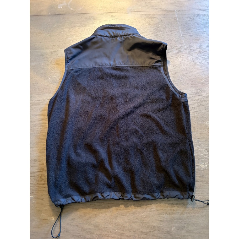 Chaps Mens Black Fleece Full Zip Vest Mixed Media Mock Neck XL WPL-125 - Picture 2 of 6